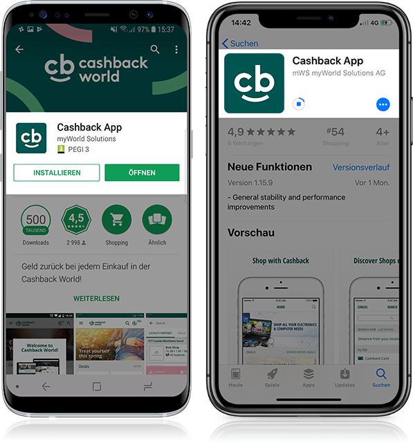 Instale o Cashback App gratuitamente